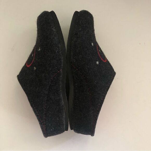 Lindenbaum wool slip on mules with wedge heel felted hearts size 37 - Picture 6 of 9